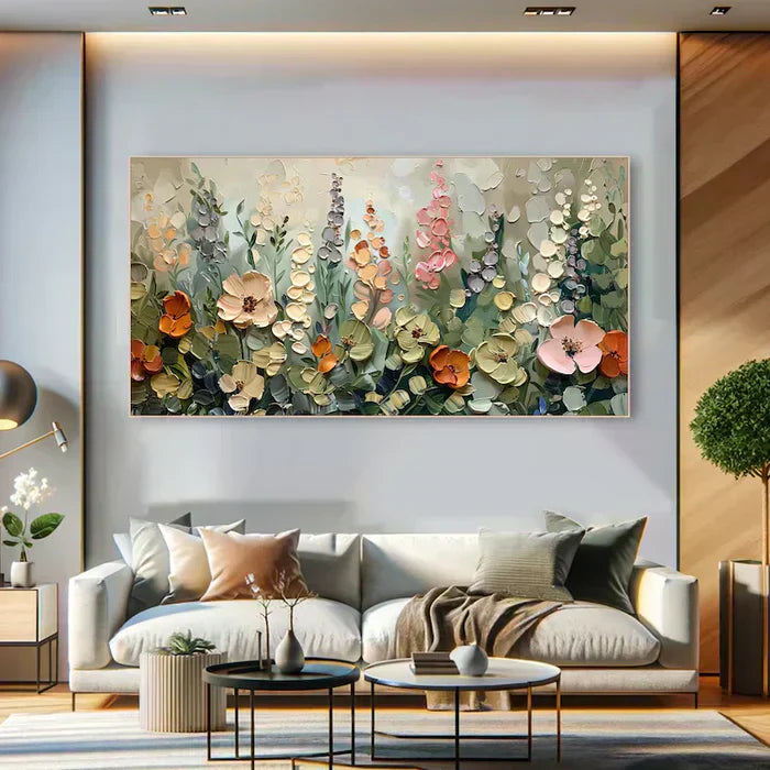 textured floral oil painting