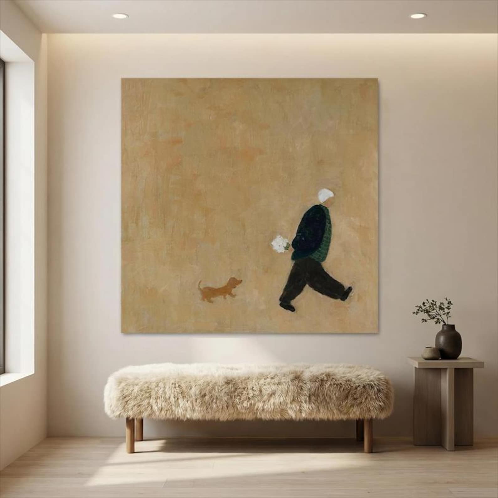 Morning Walk - Minimalist Figure Canvas Art