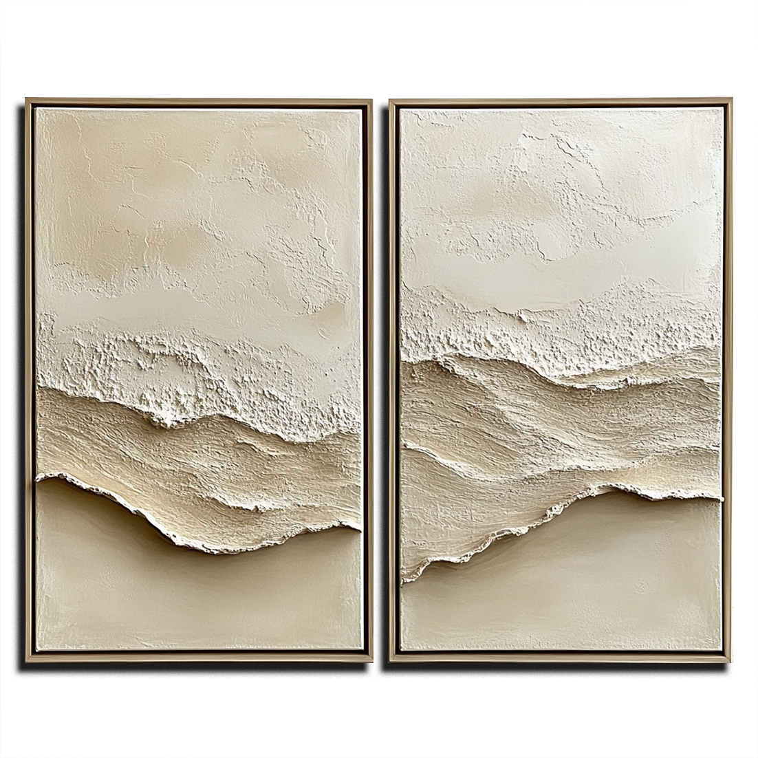 2-piece beige abstract painting set for modern decor