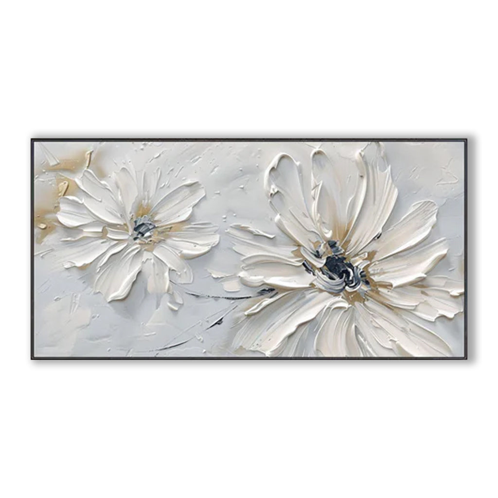3D Textured Floral Oil Painting - Modern Art Flower Wall Art for Home Decor
