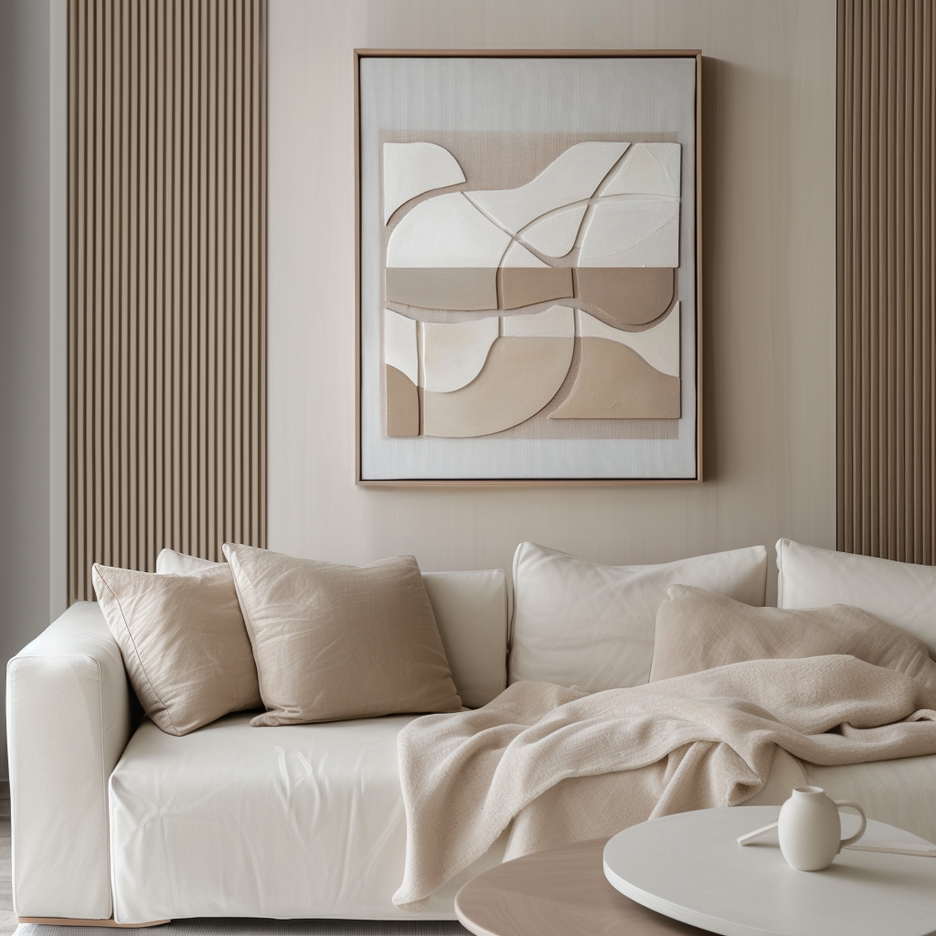 Beige Minimalist Textured Painting