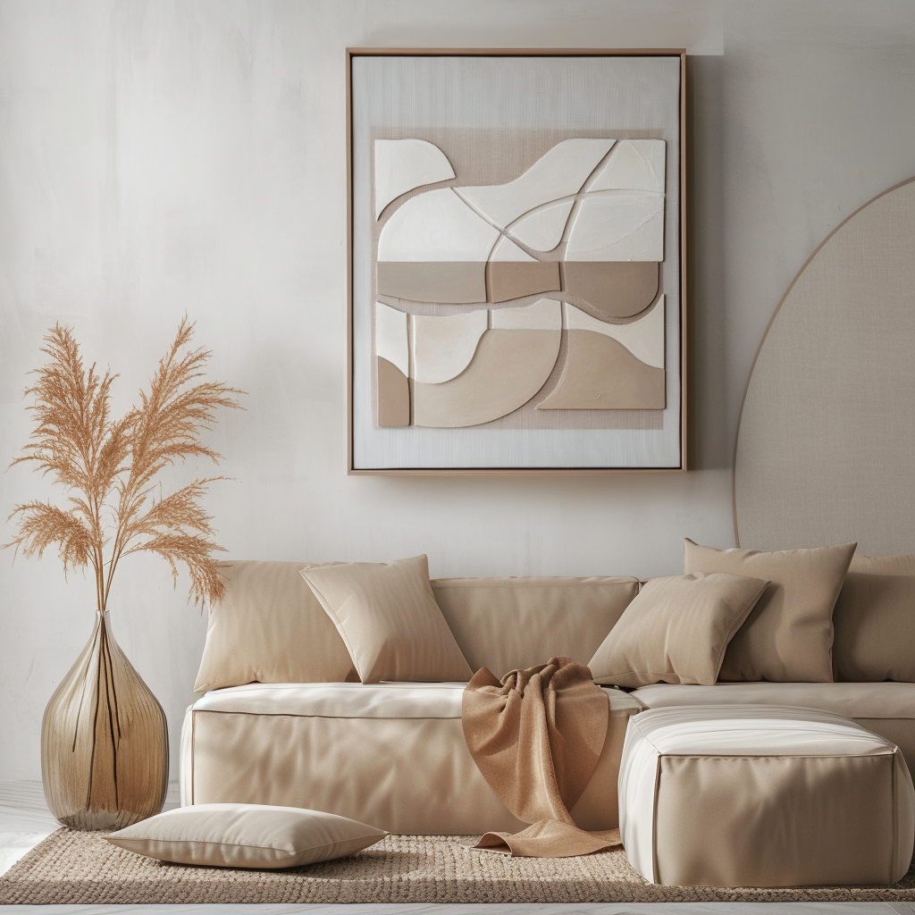 Beige Minimalist Textured Painting