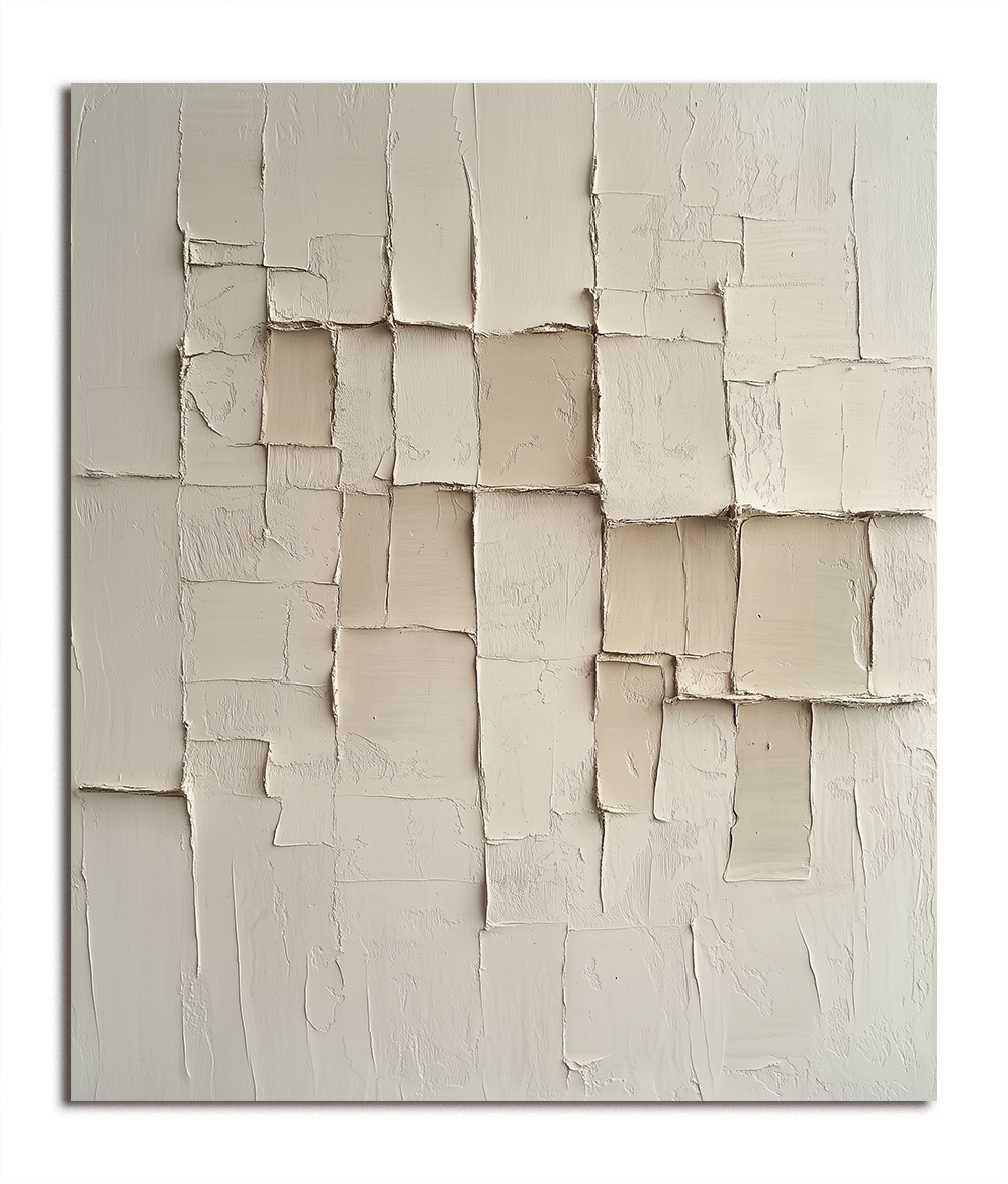 Beige Textured Abstract Wall Art - Neutral Tones Minimalist Home Decor