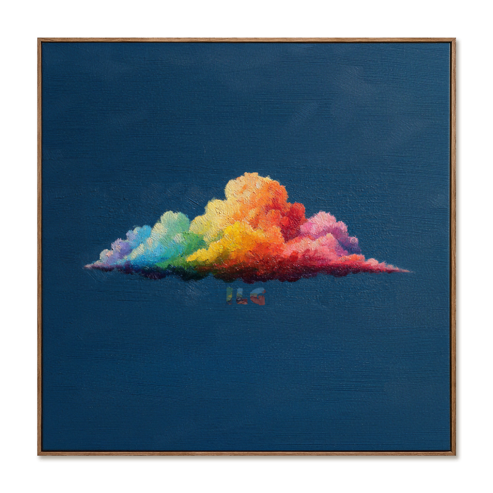 Rainbow Cloud Horizon – Abstract Textured Wall Art