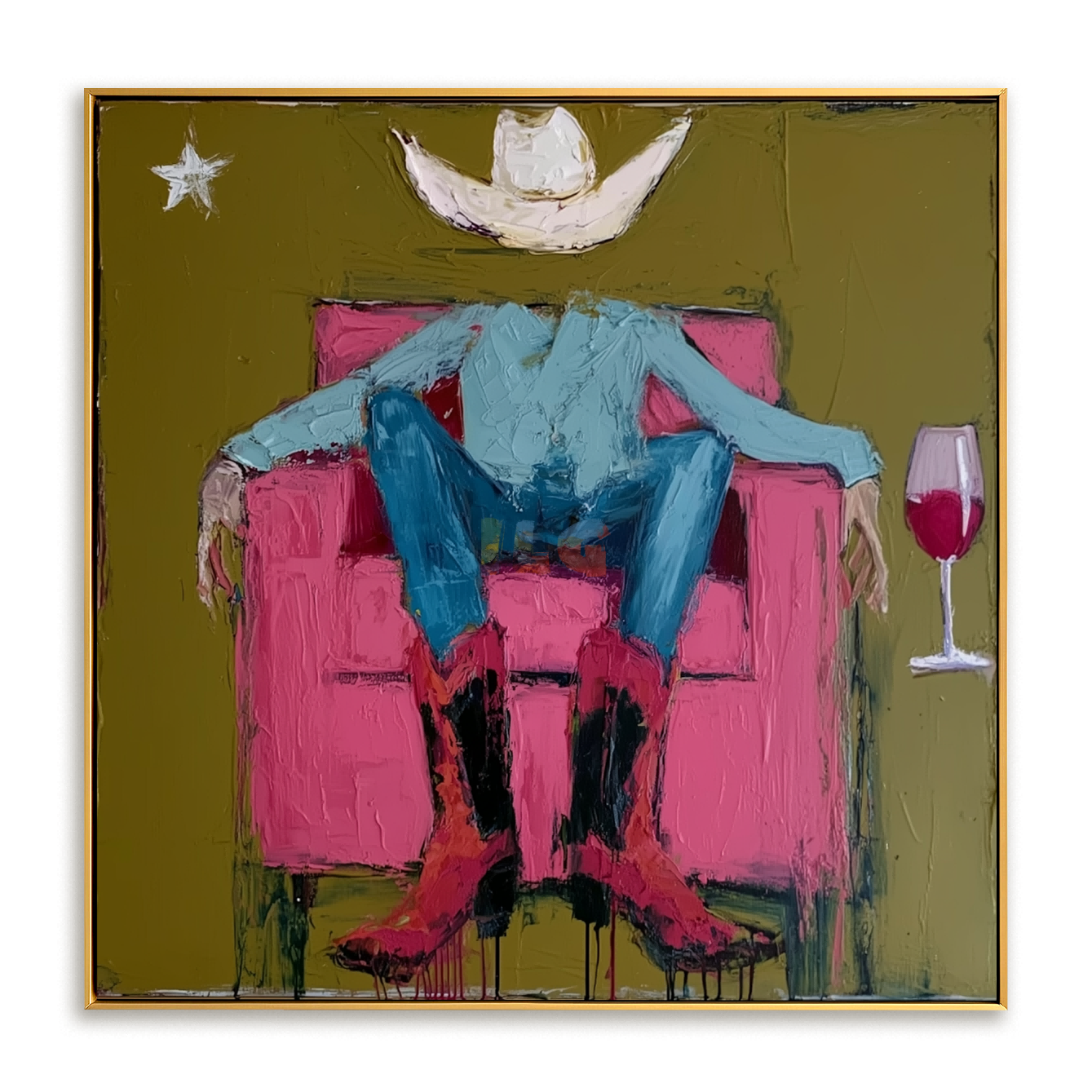 Western Lounge Figure – Contemporary Wall Art