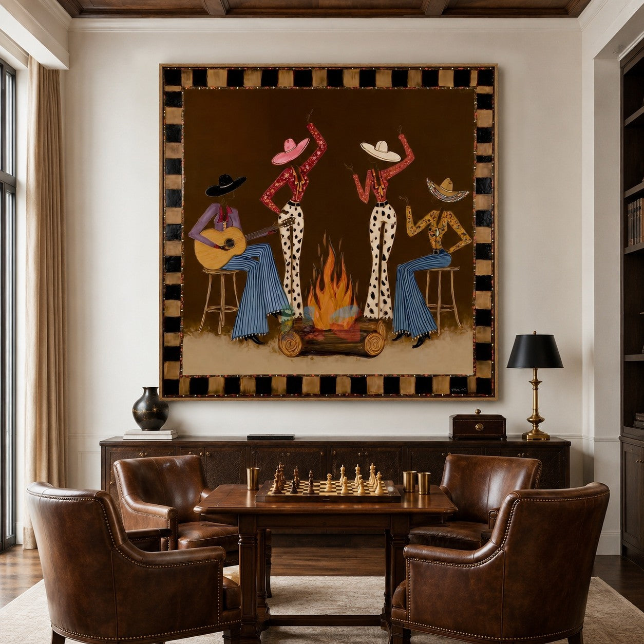 Campfire Rhythm – Western Figure Wall Art