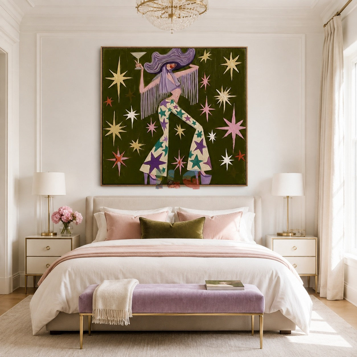 Starlit Western Muse – Contemporary Figure Wall Art