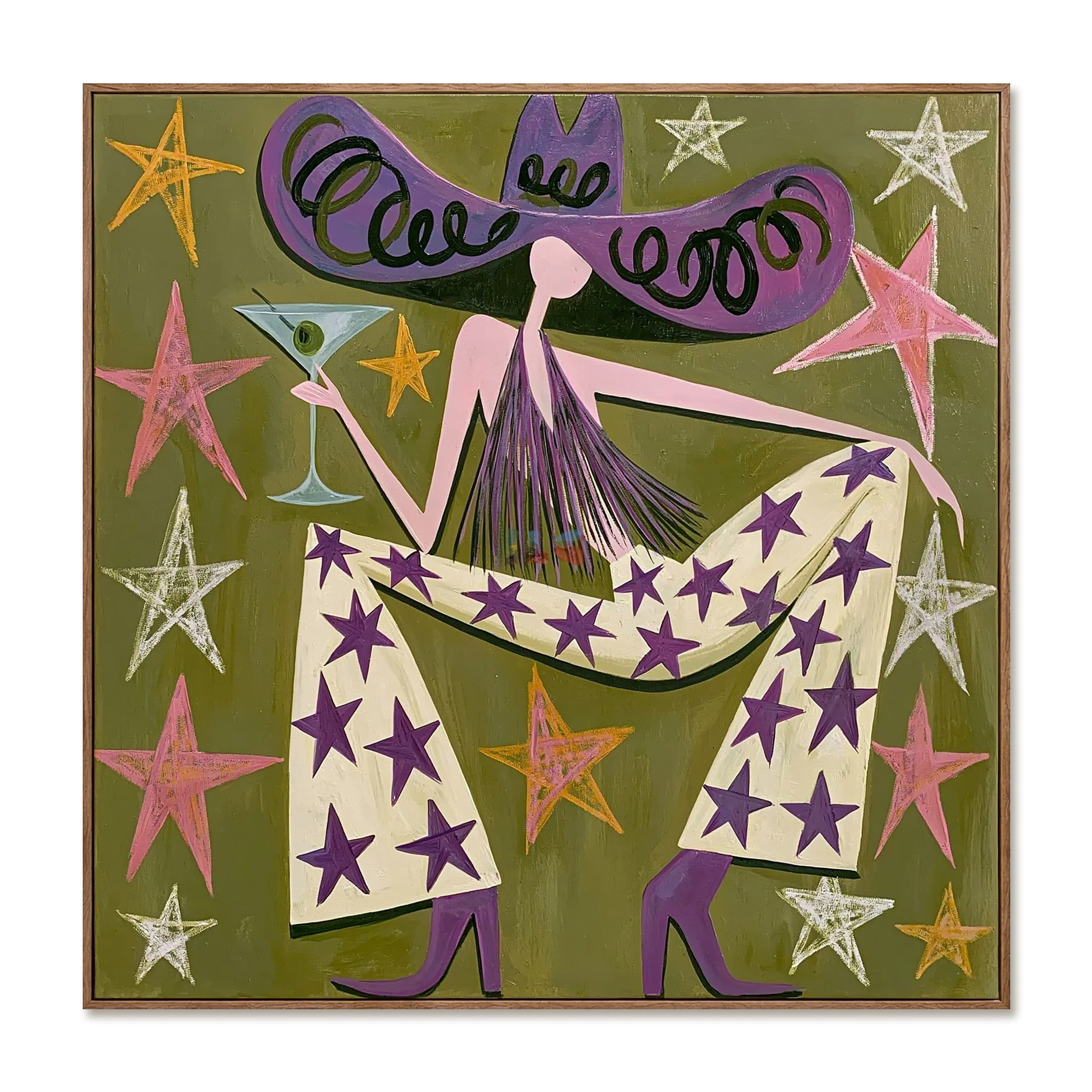 Starry Hat Lounge – Contemporary Figure Wall Art