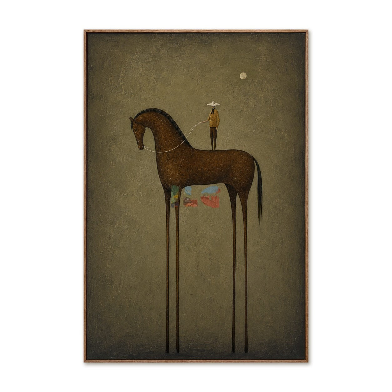 Moonlit Rider Horse – Minimal Western Figurative Wall Art