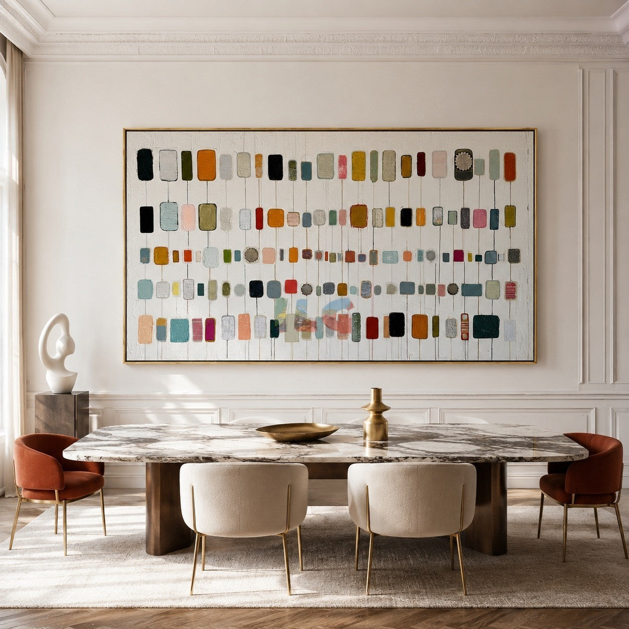 Color Spectrum Grid – Abstract Modern Textured Wall Art