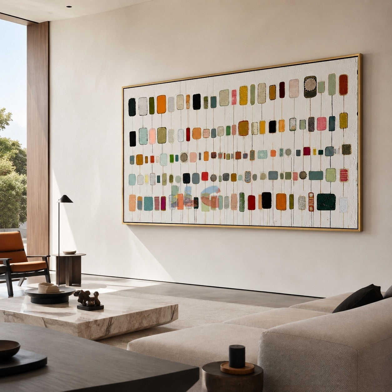 Color Spectrum Grid – Abstract Modern Textured Wall Art
