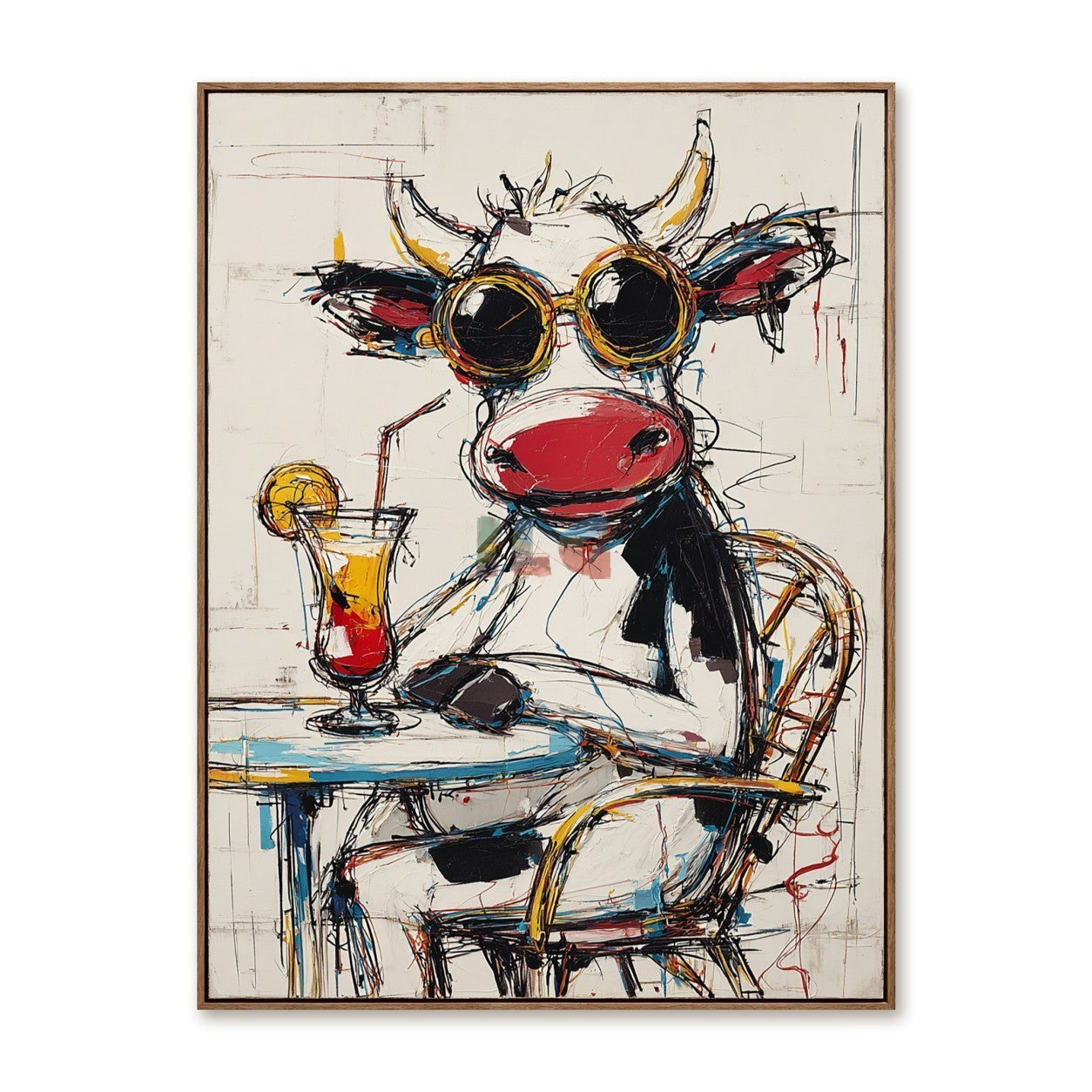 Abstract Bull Lounge – Contemporary Pop Art Animal Wall Art