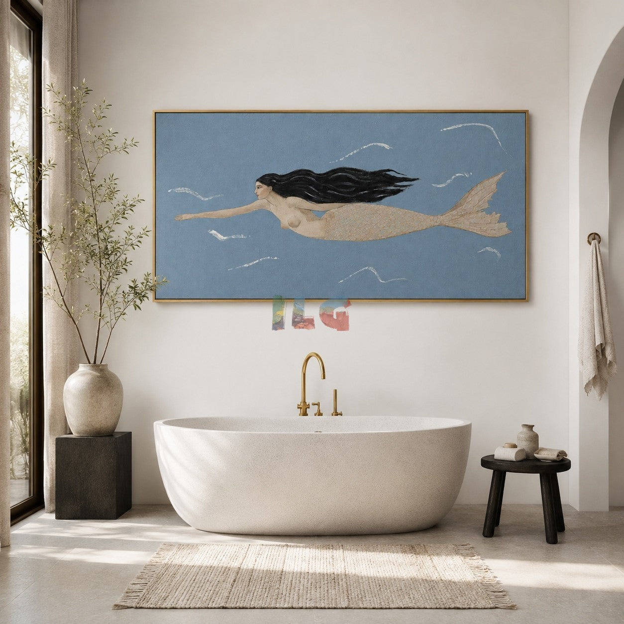 Ocean Myth Mermaid – Contemporary Figurative Coastal Wall Art
