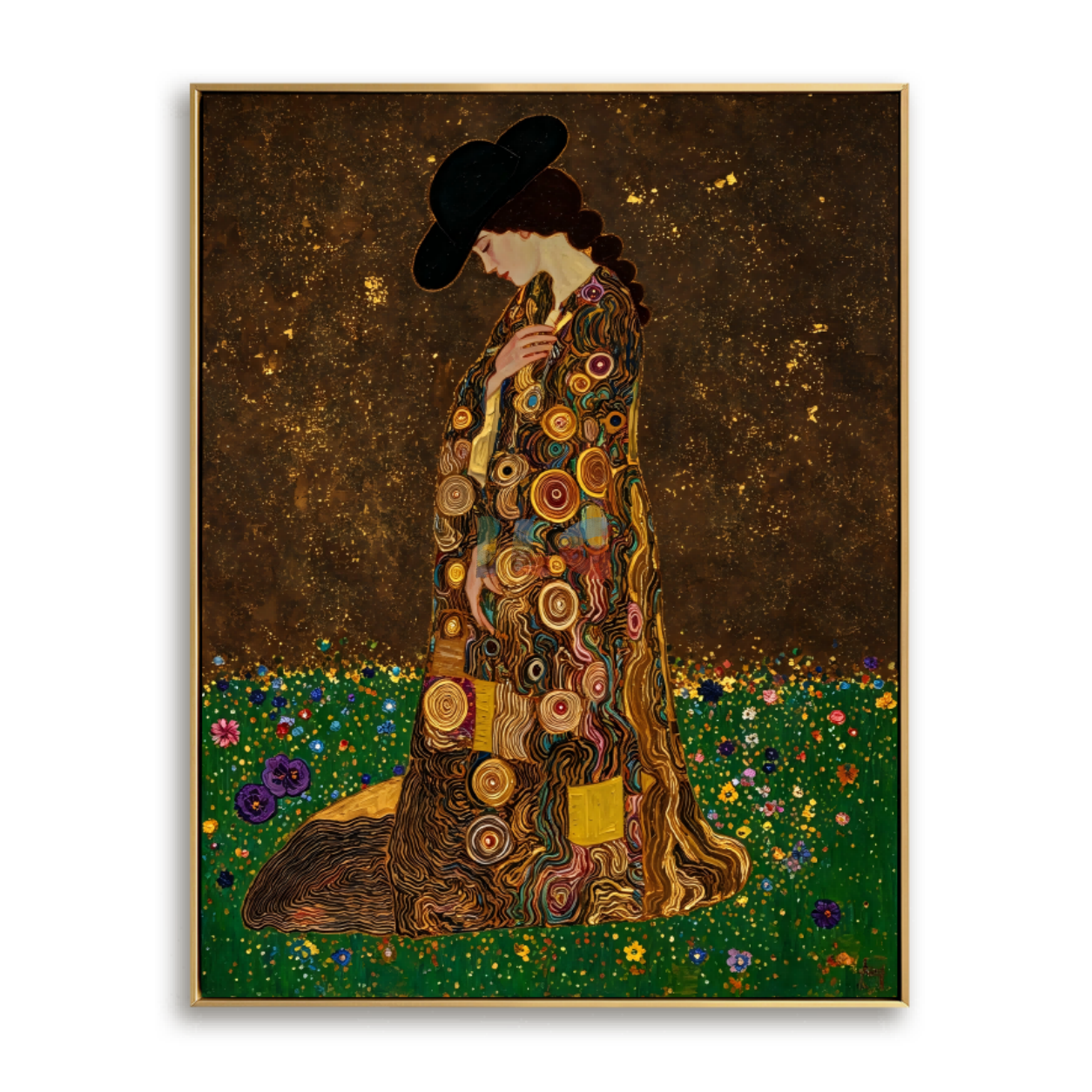 Velvet Bloom Heiress – Ornate Figurative Floral Wall Art