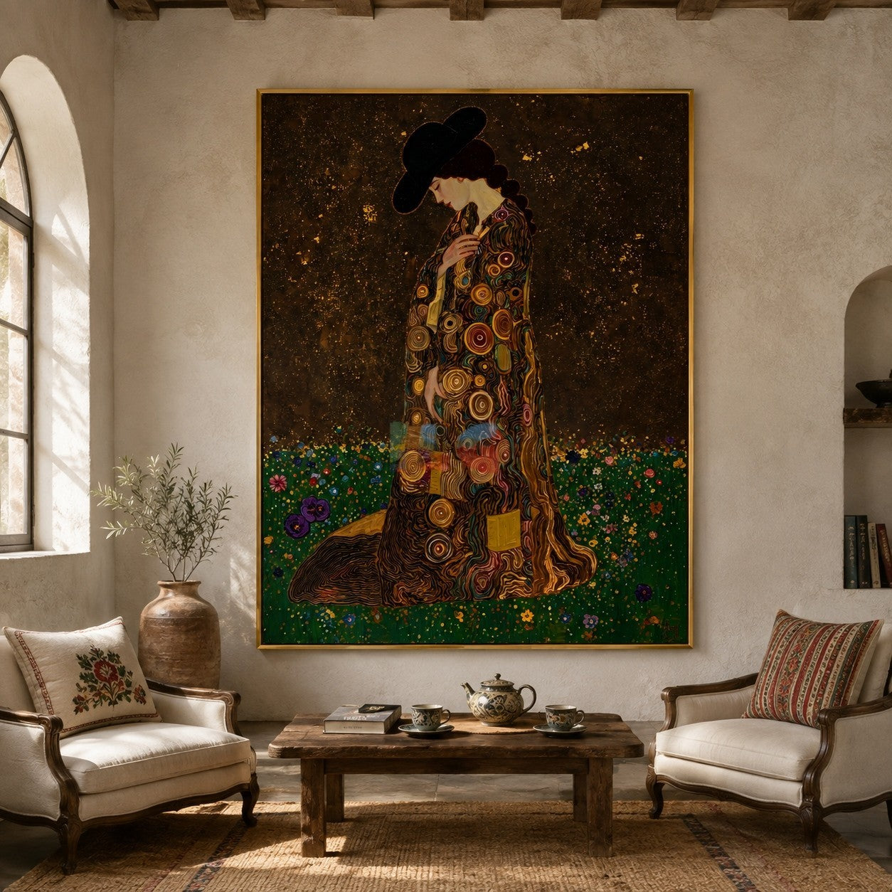 Velvet Bloom Heiress – Ornate Figurative Floral Wall Art