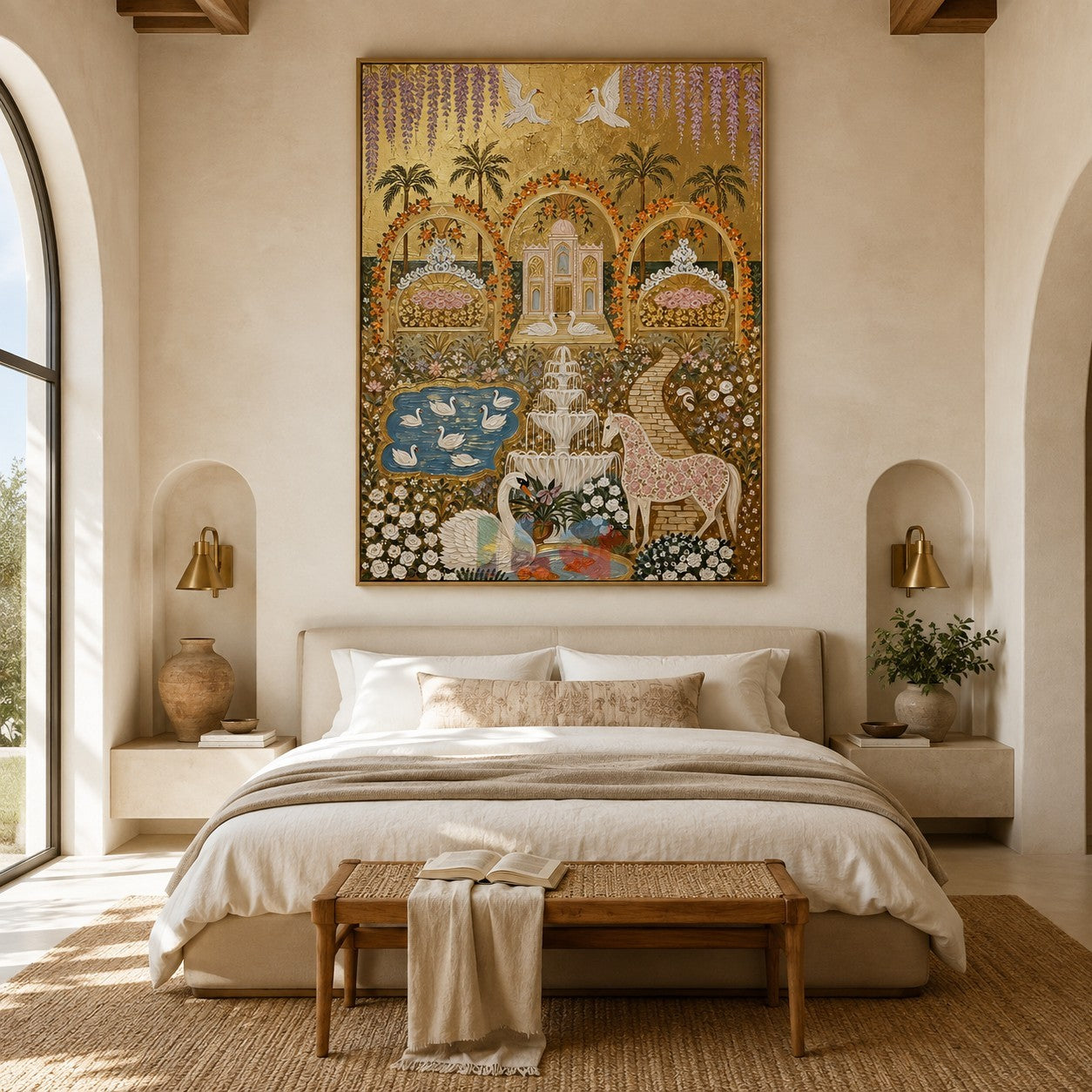 Palace Bloom Menagerie – Ornate Gold Garden Wall Art