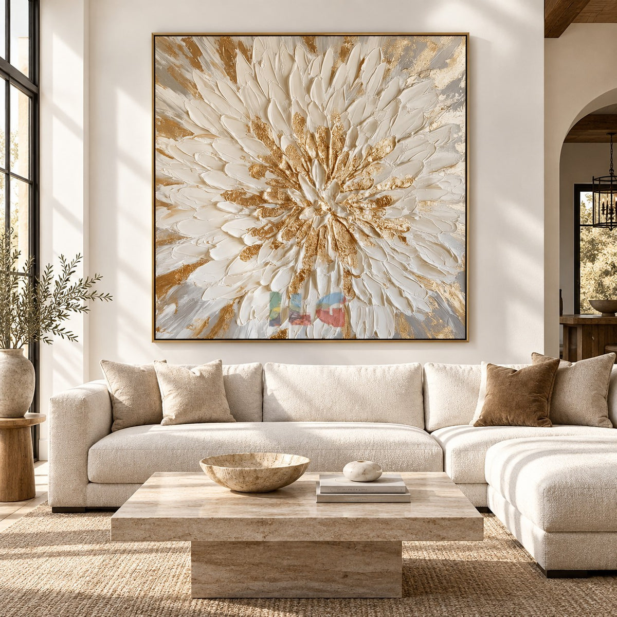 Ivory Petal Radiance – Luxury Floral Textured Wall Art