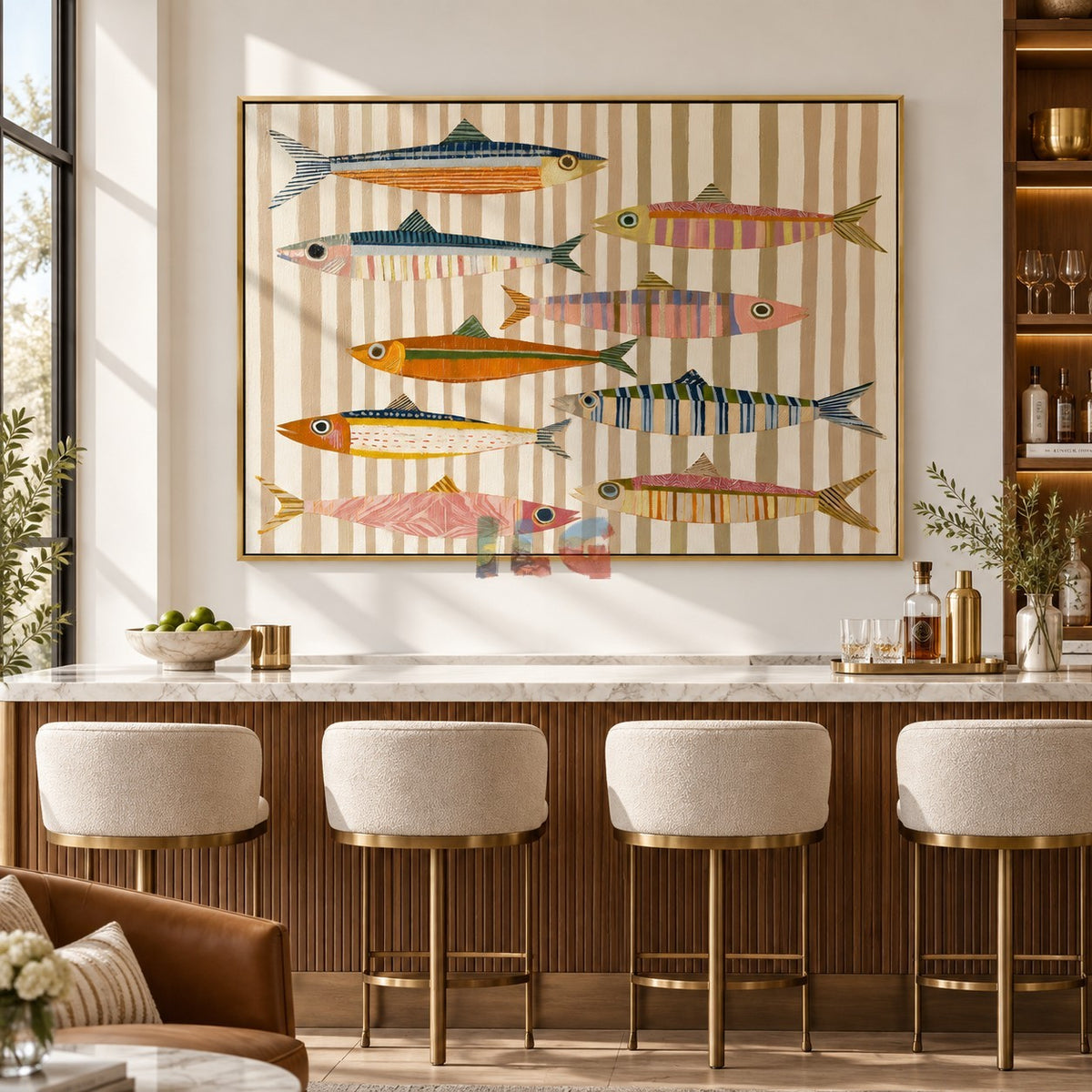 Colorful Fish Harmony – Coastal Abstract Wall Art