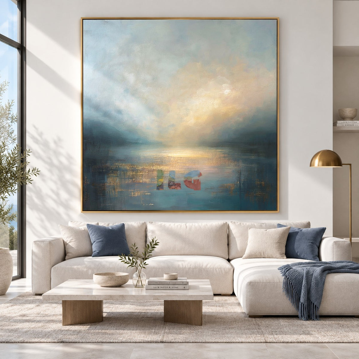 Silent Tidal Glow – Abstract Coastal Wall Art
