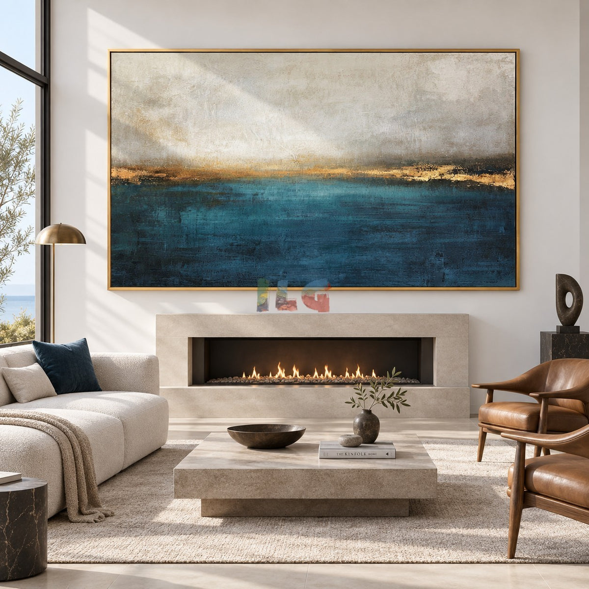 Ocean Mist Horizon – Abstract Seascape Wall Art
