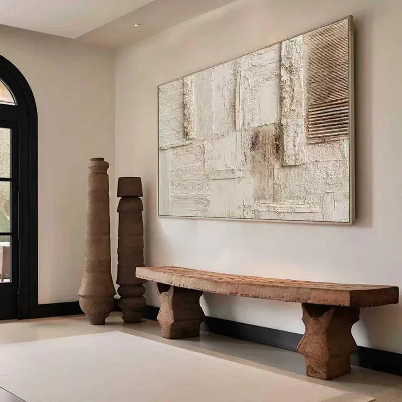 Quiet Geometry – Textured Abstract Wall Art for Modern Interiors