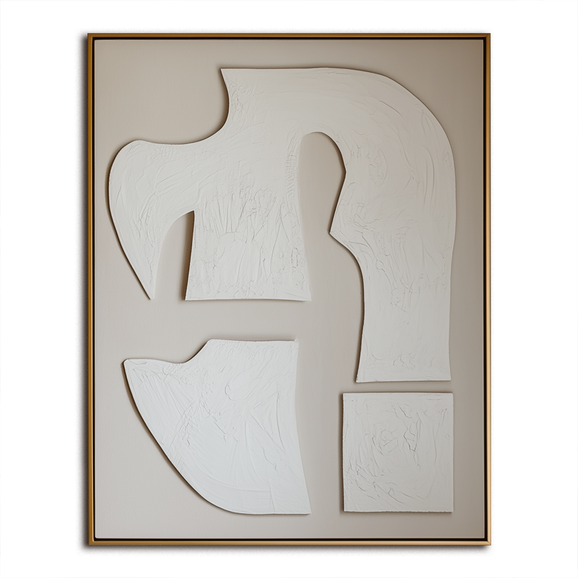 Handmade Wabi - Sabi 3D Textured Abstract Wall Art - Minimalist Geometric Decorative Painting for Home Decor