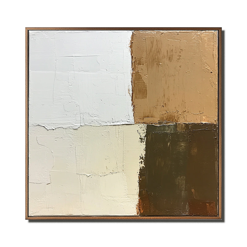 Handmade Wabi - Sabi Wall Art with Earthy Tones - 3D Textured Abstract Decorative Painting for Home Decor