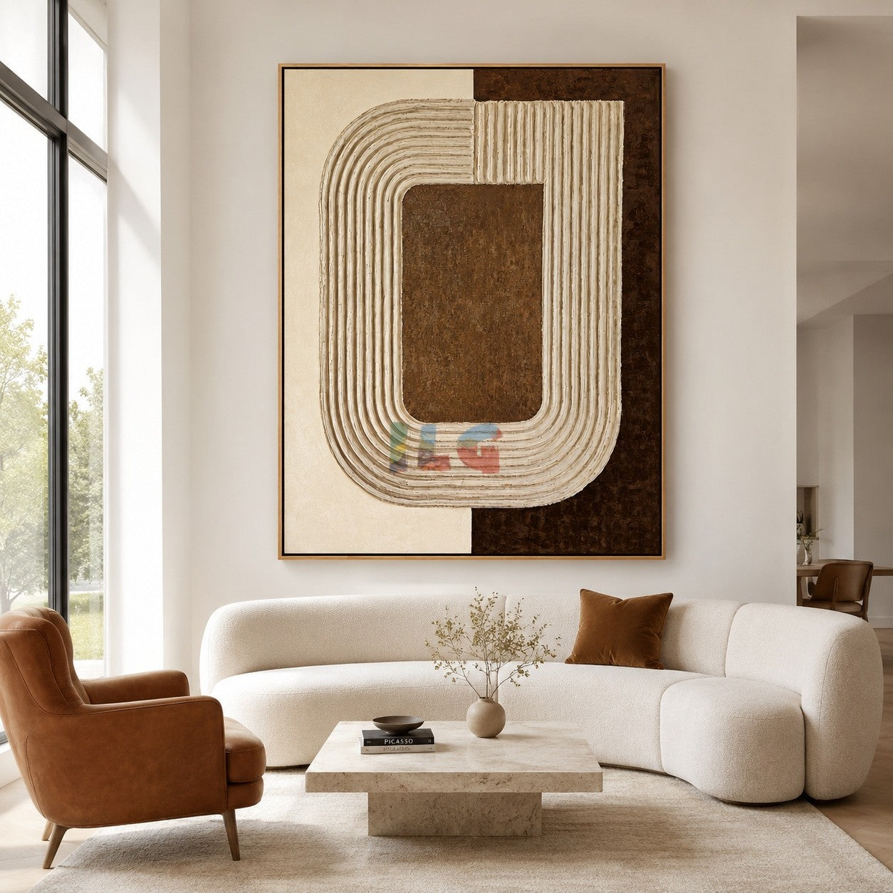 Architectural Flow Frame – Minimalist Abstract Textured Wall Art