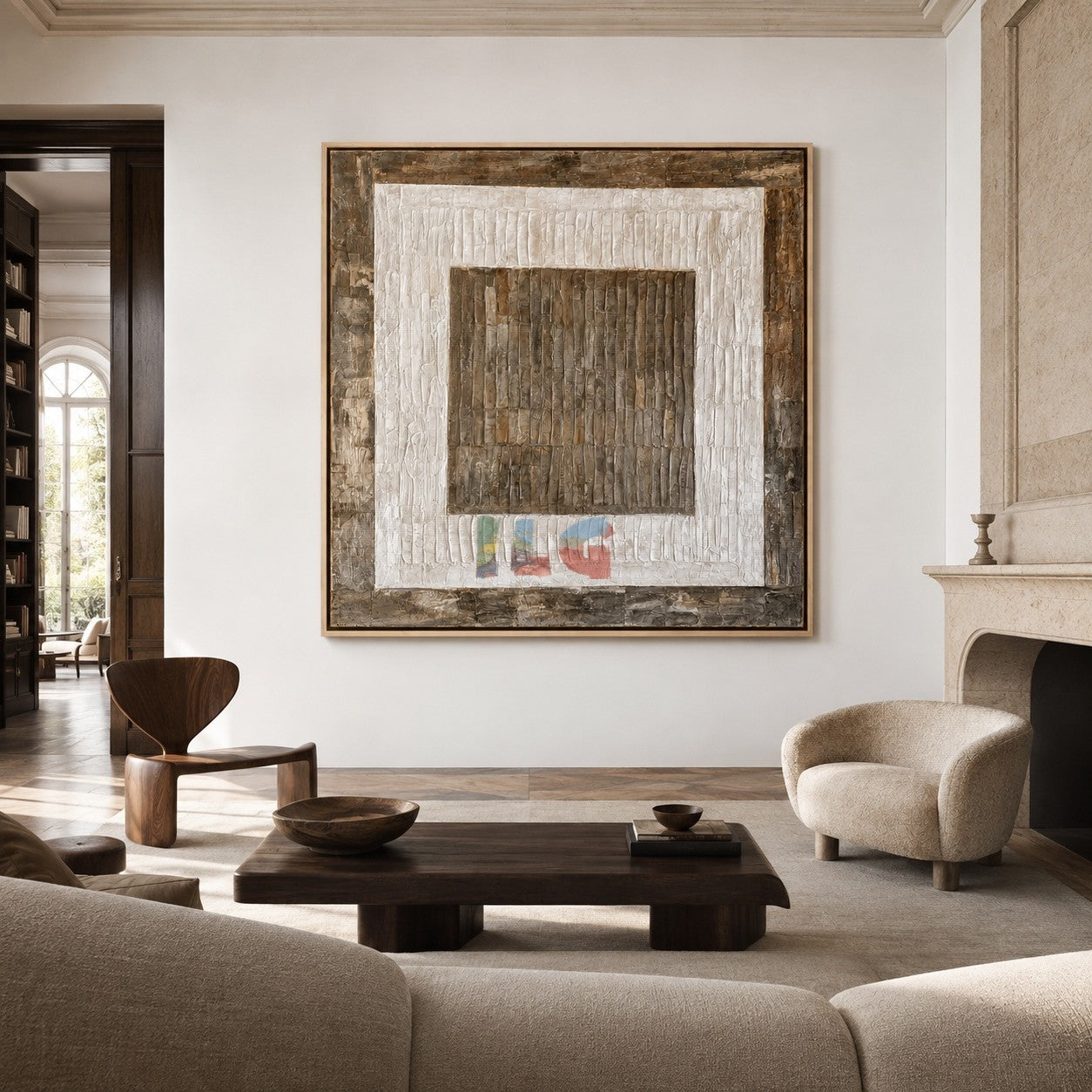 Architectural Balance Frame – Abstract Geometric Textured Wall Art