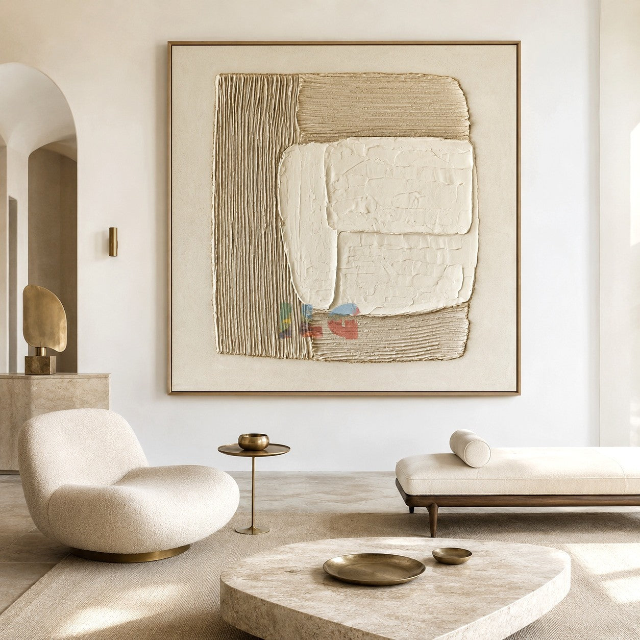 Ivory Layered Balance – Minimalist Abstract Textured Wall Art