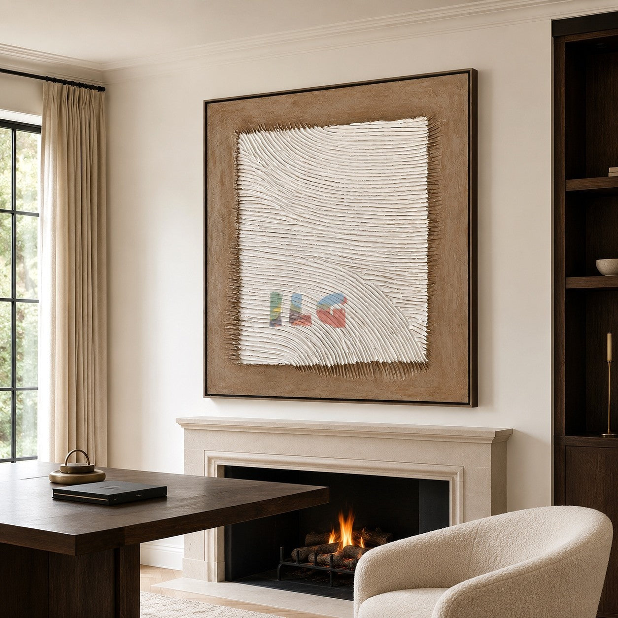 Soft Current Relief – Minimalist Organic Textured Wall Art