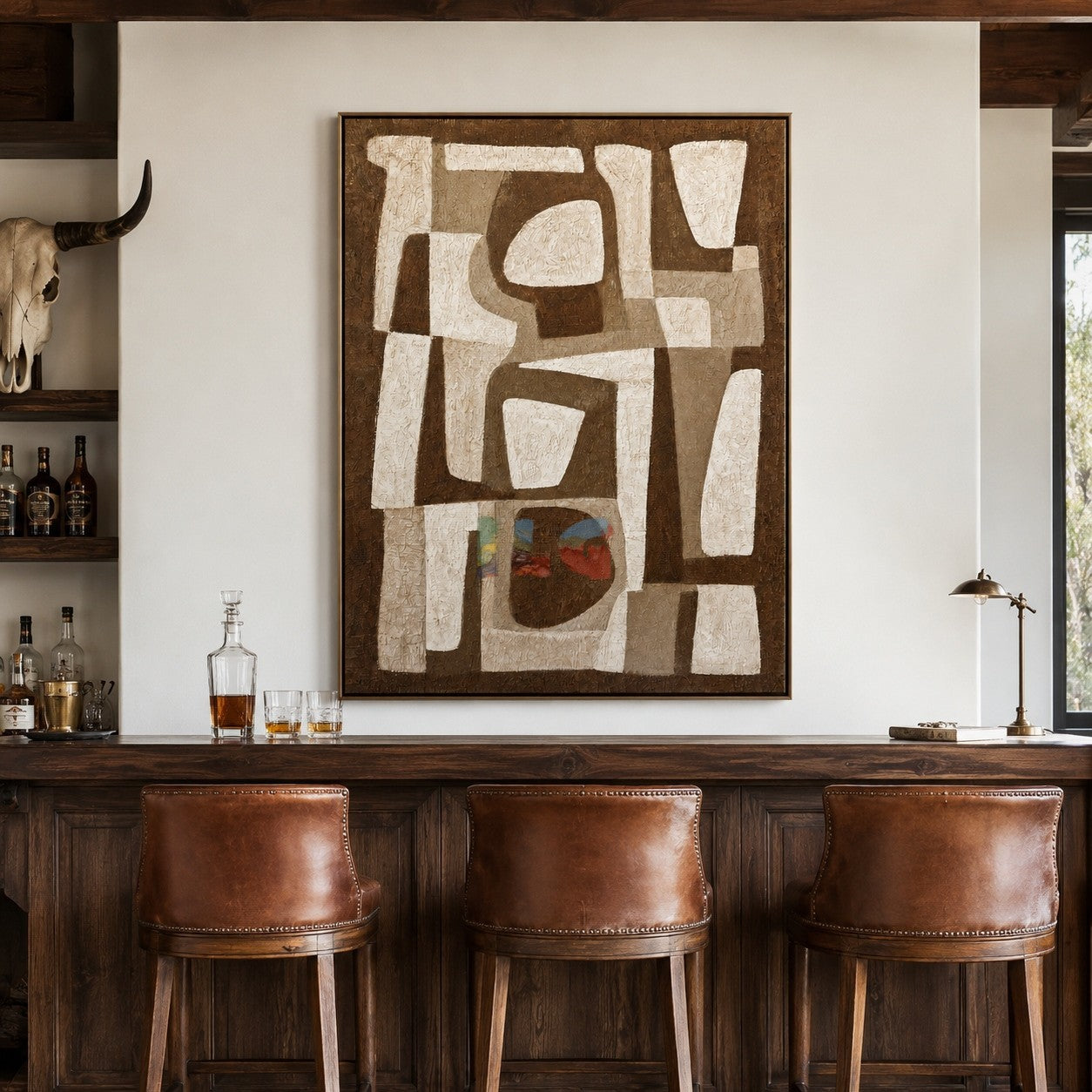 Earth Tone Geometry – Abstract Organic Textured Wall Art