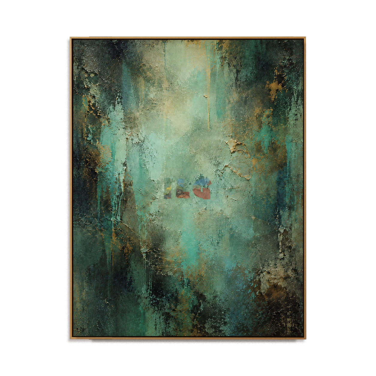 Emerald Mist Depths – Abstract Organic Textured Wall Art