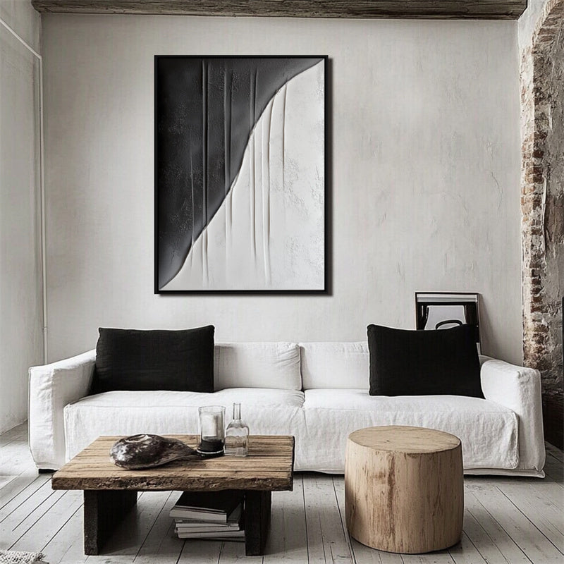 Minimalist Geometric Textured Painting for Modern Industrial Interiors