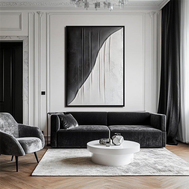 Minimalist Geometric Textured Painting for Modern Industrial Interiors