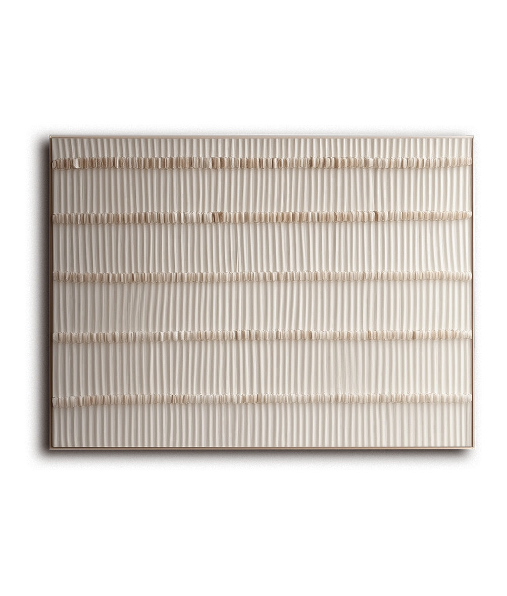 Minimalist Textured Wall Art: Neutral Beige Linear Pattern for Contemporary Home Decor