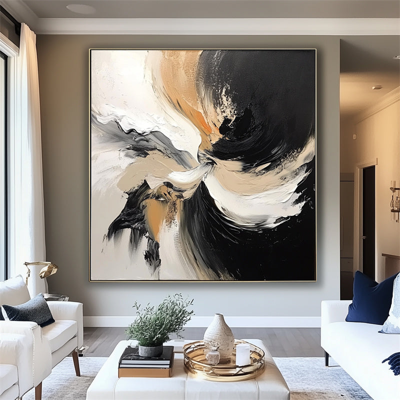 Modern Abstract Textured Painting for Living Rooms