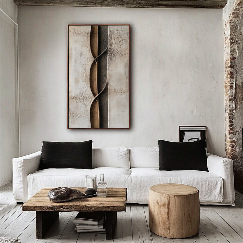 Neutral Textured Abstract Painting for Modern Interiors