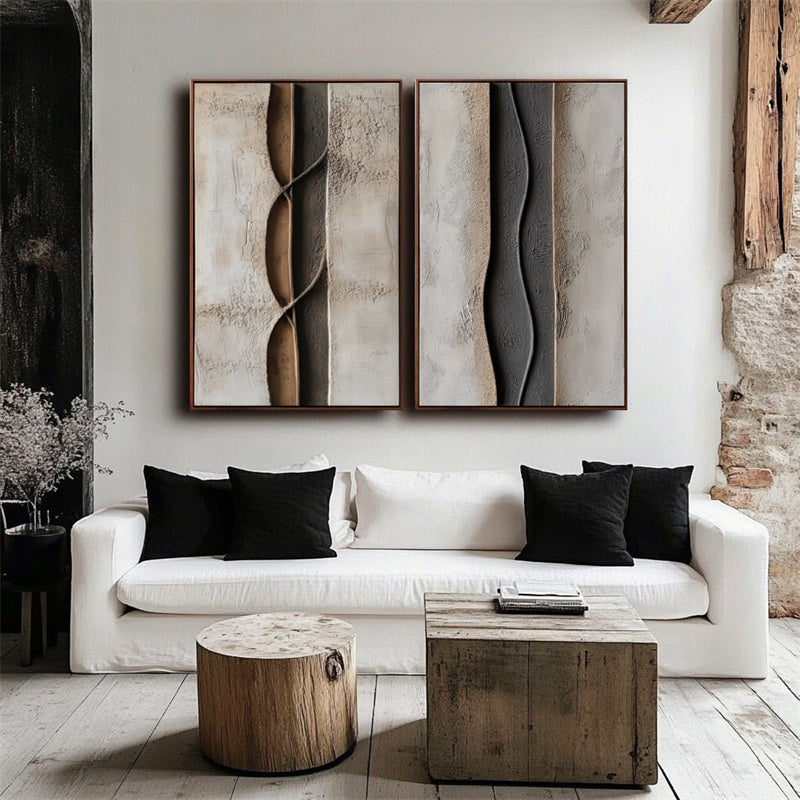 Neutral Textured Abstract Painting for Modern Interiors