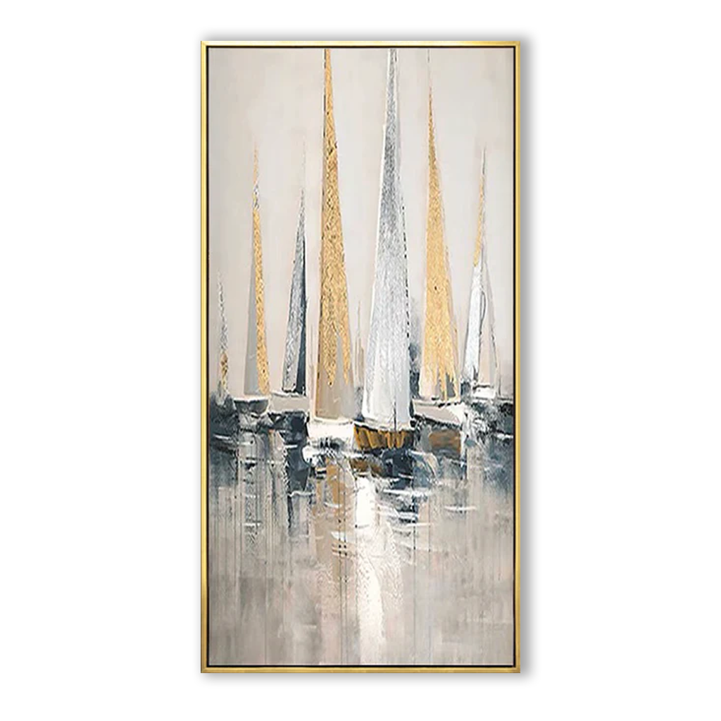 Sailboat Oil Painting - Handmade Modern Art for Home & Office Decor