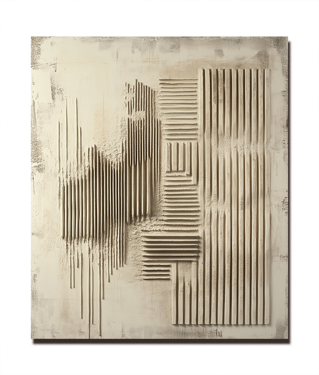 Textured 3D Abstract Relief Wall Art - Wabi - Sabi Neutral Tone Modern Wall Decor