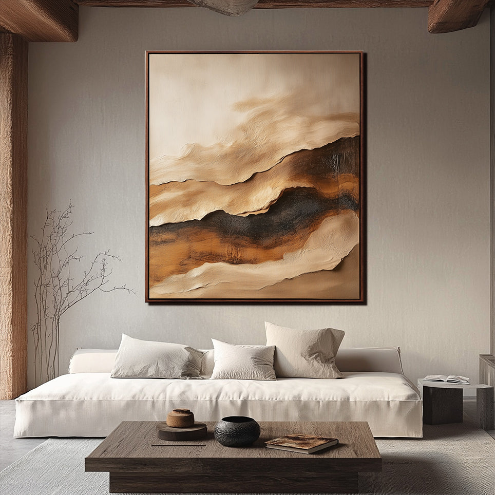 Textured Abstract Landscape Painting for Modern Decor