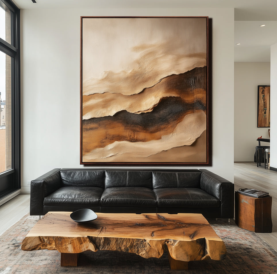 Textured Abstract Landscape Painting for Modern Decor