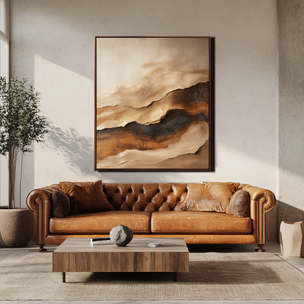 Textured Abstract Landscape Painting for Modern Decor