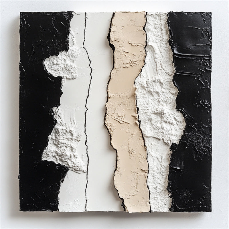 Textured Abstract Wall Art - Neutral Tones Modern Decor for Living Room & Bedroom