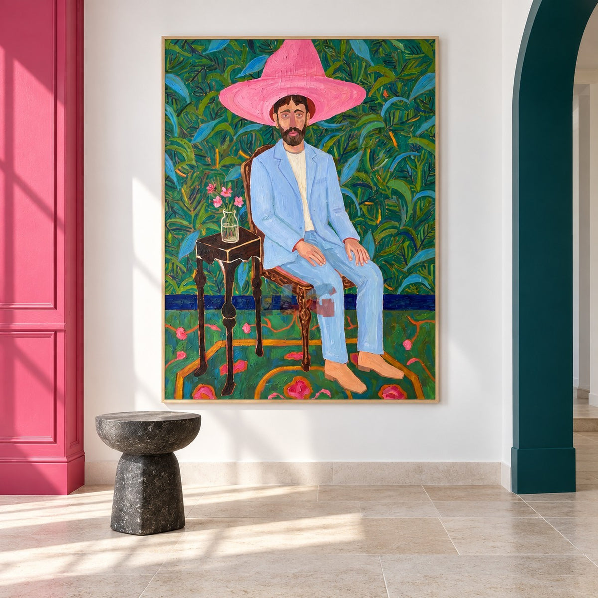 The Garden Daydreamer – Colorful Figurative Portrait Wall Art