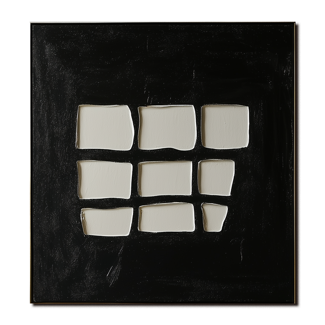 Wabi Sabi Art Abstract Wall Decor: Minimalist Black and White Geometric Painting for Home & Office