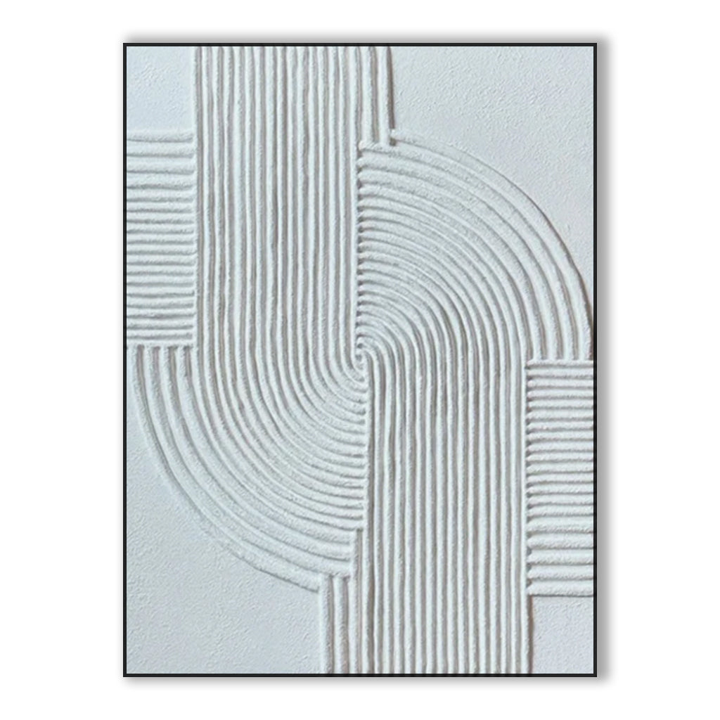 Wabi Sabi Art Abstract Wall Decor: Minimalist Textured Line Geometric Painting for Home & Office