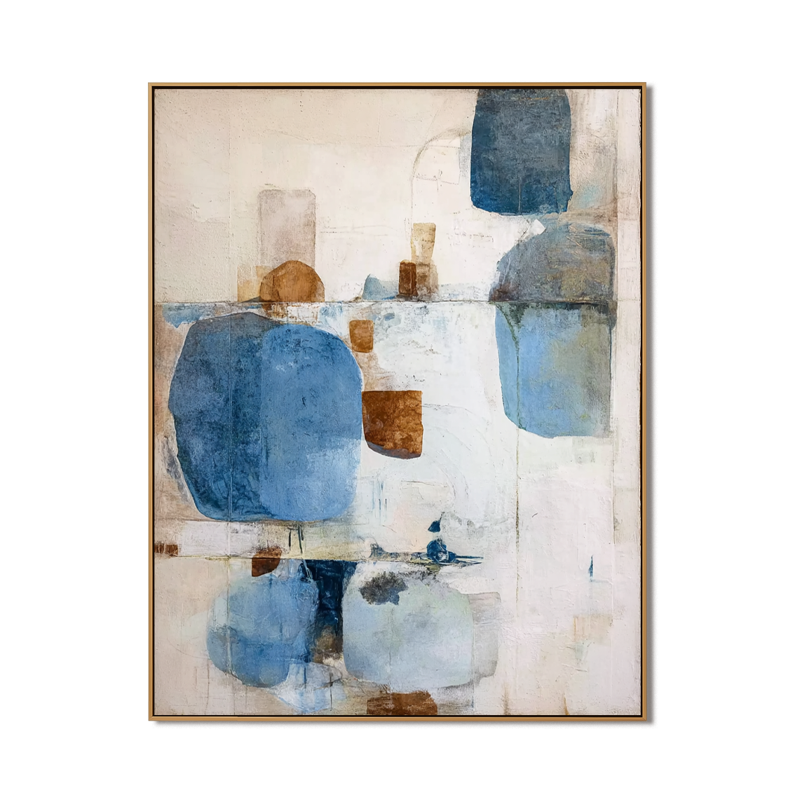 Azure Stillness Composition – Abstract Textured Wall Art