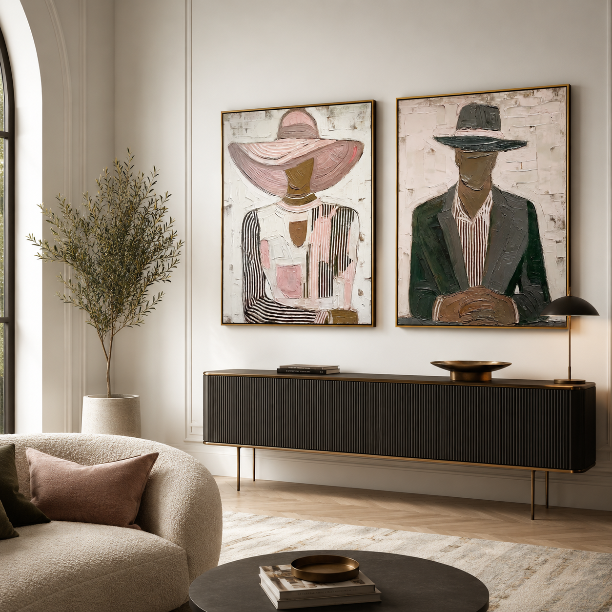 Hidden Elegance – Modern Couple Figurative Wall Art